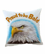 Funny Mens Design Proud to be Bald Eagle Cushion Cover - $295.74 MXN