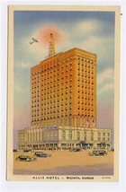 Allis Hotel Linen Postcard Wichita Kansas Tallest Building  - £9.30 GBP