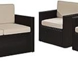 Crosley Furniture KO70003BR-SA Palm Harbor Outdoor Wicker 3-Piece Seatin... - £689.66 GBP