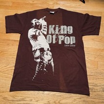 Michael Jackson Short Sleeve T shirt L Brown King Of Pop *Sun Faded* - $4.50