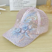 Sequin Mesh Hollow Breathable Sun Protection Duck Tongue Sun Hat Children Beaded - £10.27 GBP