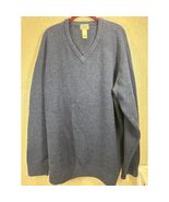 LL Bean Sweater Mens Blue 100% Lambs Wool V-Neck Tall Size XLT Tall - $720.59 MXN