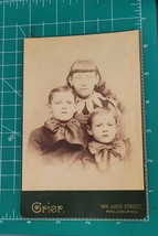 Antique Victorian Cabinet Card Shaw Children Siblings Grier Philadelphia - $14.01