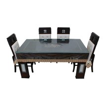 PVC Plastic 6 Waterproof Seater Rectangular Bordered Dining Table Cover US - £25.32 GBP