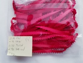 1/8&quot; Red Satin Doubled Picot/Feather Edged Craft Ribbon, 14 Yds, Remnants - £2.35 GBP