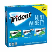Trident Mint Variety 20 Count Sugar-Free Gum 20 14-stick Pack (280 Stick... - $26.72