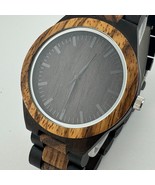 25 YRS Love Quartz Watch Men 44mm Dual Tone Solid Wood Analog New Batter... - €24,39 EUR