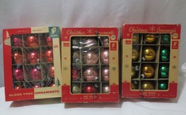 Vintage Glass Ornaments Franke set of 36 Pink, Red, Silver, Green Gold - £19.55 GBP