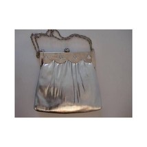 Vintage 1960s Handbag -HL USA- Silver w Adjustable Chain Strap - $29.69