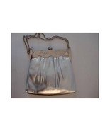 Vintage 1960s Handbag -HL USA- Silver w Adjustable Chain Strap - £23.18 GBP