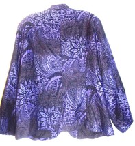 Coldwater Creek Purple Twilight Paisley Open Blazer Jacket NWT$140 Sz 20/22 - £45.95 GBP