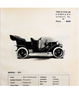1908 Autocar Company Model XIV Print Catalog Advertisement Automobilia F14F - $29.99
