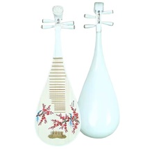 Pipa white Colorful Plum Blossom Painting Chinese string instruments - $388.00