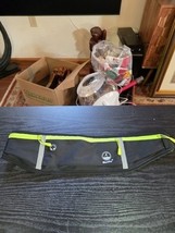 Moolla Black Yellow Trim Unisex Reflective Running Belt Bag Waist Pack - $18.95
