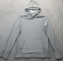 Lands&#39; End Hoodie Youth XL Gray Kangaroo Pockets Thumb Hole Sleeve Pullover - $33.48