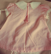 Pink Dress with Lace Trim and Ribbon Vintage No tag image 4