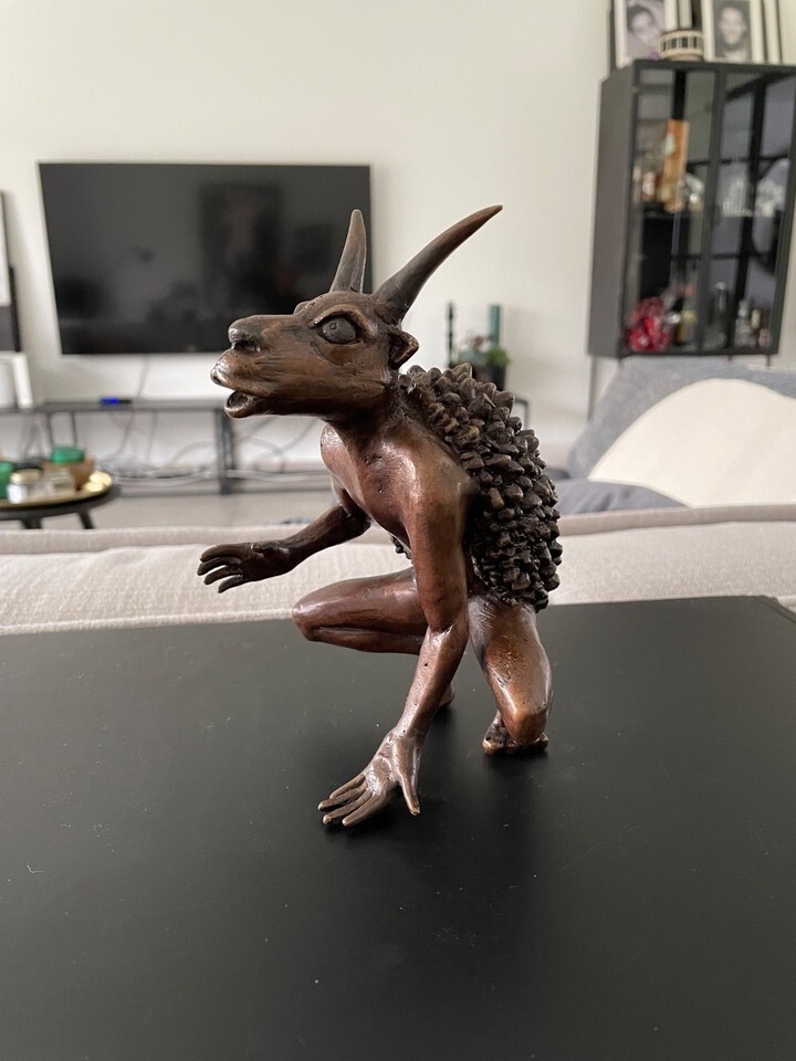 Bronze Beautiful Bronze “Goat-Man” Sculpture – Mythical Hybrid Creature - $297.58