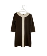BCBGMaxAzria Colorblock Mini Shift Dress Size S Brown Cream Ponte Knit O... - €17,28 EUR