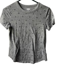 Old Navy Womens Gray T-shirt Size XS Heather Peace Sign Round Neck - £6.77 GBP