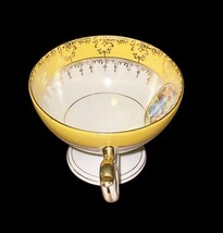 Vintage E&R Golden Crown Pedestal Cup Yellow Gold Trim Romantic Scene Bavaria image 8