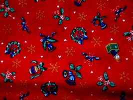 Fabric Christmas Concord Bells Holly Ivy Wreath Horn to Quilt Craft Sew $3.75 - £2.99 GBP