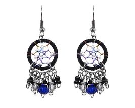 Dream Catcher Short Seed Bead Crystal Beaded Metal Dangle Earrings - Womens Fash - £7.90 GBP+