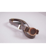 House of Harlow Bracelet, Gold-Tone Sunburst and Khaki Leather Wrap  NEW - £27.16 GBP