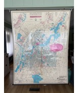 Vintage Hearne Bros. Chattanooga TN Retractable Pull Down Map School Com... - $128.56