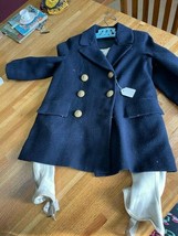 Vintage Kids Navy Coat and White Pants with Foot Loop - £43.96 GBP