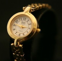 Stunning ladies Studio Signature gold dress, cabochon crown quartz wristwatch - £19.78 GBP