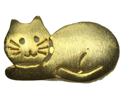 Ultra Craft Signed Cat Pin Gold Tone Brooch Vintage - £7.82 GBP