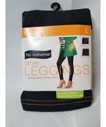 No Nonsense Stretch Denim Leggings Real Back Pockets Black Size Large CA5 - £12.61 GBP