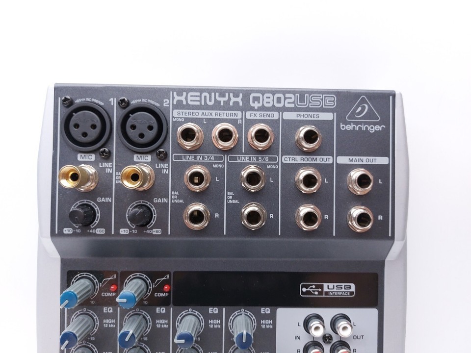 Used Behringer XENYX Q802USB 8-input 2-bus Mixer - No Power Supply Item image 3