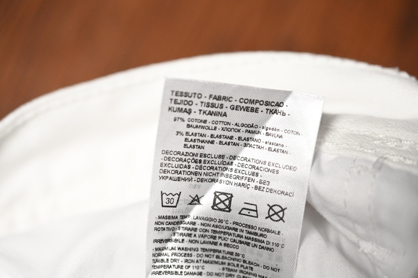Armani Exchange A|X J13 Men's Slim Fit Off White Stretch Cotton Jeans 33S 33X30 Item image 6