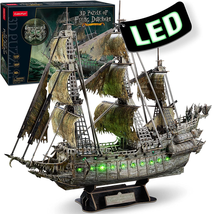 3D Puzzle for Adults, 360 Pieces Pirate Ship, Lighting Ghost Ship - $73.81