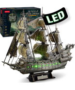 3D Puzzle for Adults, 360 Pieces Pirate Ship, Lighting Ghost Ship - £58.04 GBP