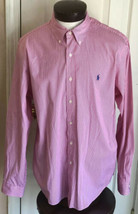 Ralph Lauren Red/White Striped Button Front Long Sleeve Shirt Men’s XL - £15.44 GBP