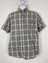 David Taylor Men Size L Green Plaid Button Up Shirt Short Sleeve Sz Tag ... - £5.73 GBP
