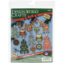 Design Works Plastic Canvas Ornament Kit 1&quot; Set of 15-Woodland Friends(14 Count) - £17.08 GBP