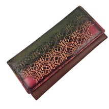 Beatriz D&#39;agostino Wallet Leather Argentina Magnetic Closure Trifold Tooled Desi - £19.73 GBP