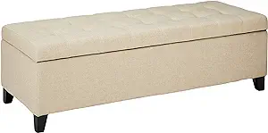 Christopher Knight Home Mission Tufted Fabric Storage Ottoman Bench, Dar... - $274.99