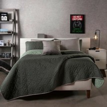 OLIVE GREEN SPECIAL FABRIC REVERSIBLE ULTRASLIM COMFORTER 1 PCS QUEEN SIZE - $49.49