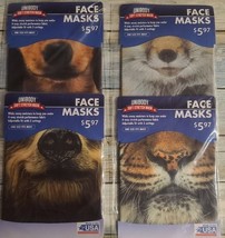 Four (4) Unibody ~ Soft Stretch ~ Face Masks ~ One Size ~ Animal Masks ~... - $28.06 CAD