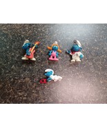 Peyo Smurf Vtg 2&quot; Figure Applause 1995 Sassette Smurfette Overalls Mixed... - $551.09 MXN