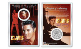 Elvis Presley - Red Official Jfk Half Dollar U.S. Coin In Premium Holder - £8.27 GBP
