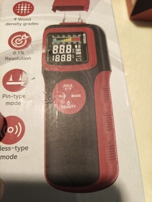 Wood Moisture Meters Pin & Pinless 2 In 1 Moisture Detector Backlit Screen _ red Item image 3