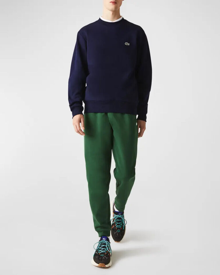 Lacoste Long Sleeve Regular Fit CREW-neck 100% Organic Cotton Sweater MENS NAVY