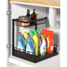 Under Sink Organizer,Metal Pull Out Kitchen Cabinet Organizer With Sliding Drawe - £30.36 GBP