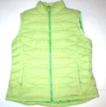 New Womens Eddie Bauer Vest M Light Green Down Warm Form Puff Fall Spring Cool  - £69.43 GBP