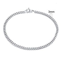 Vnox Mens Simple 3-11mm Stainless Steel Curb Cuban Link Chain Bracelets for Wome - £8.63 GBP